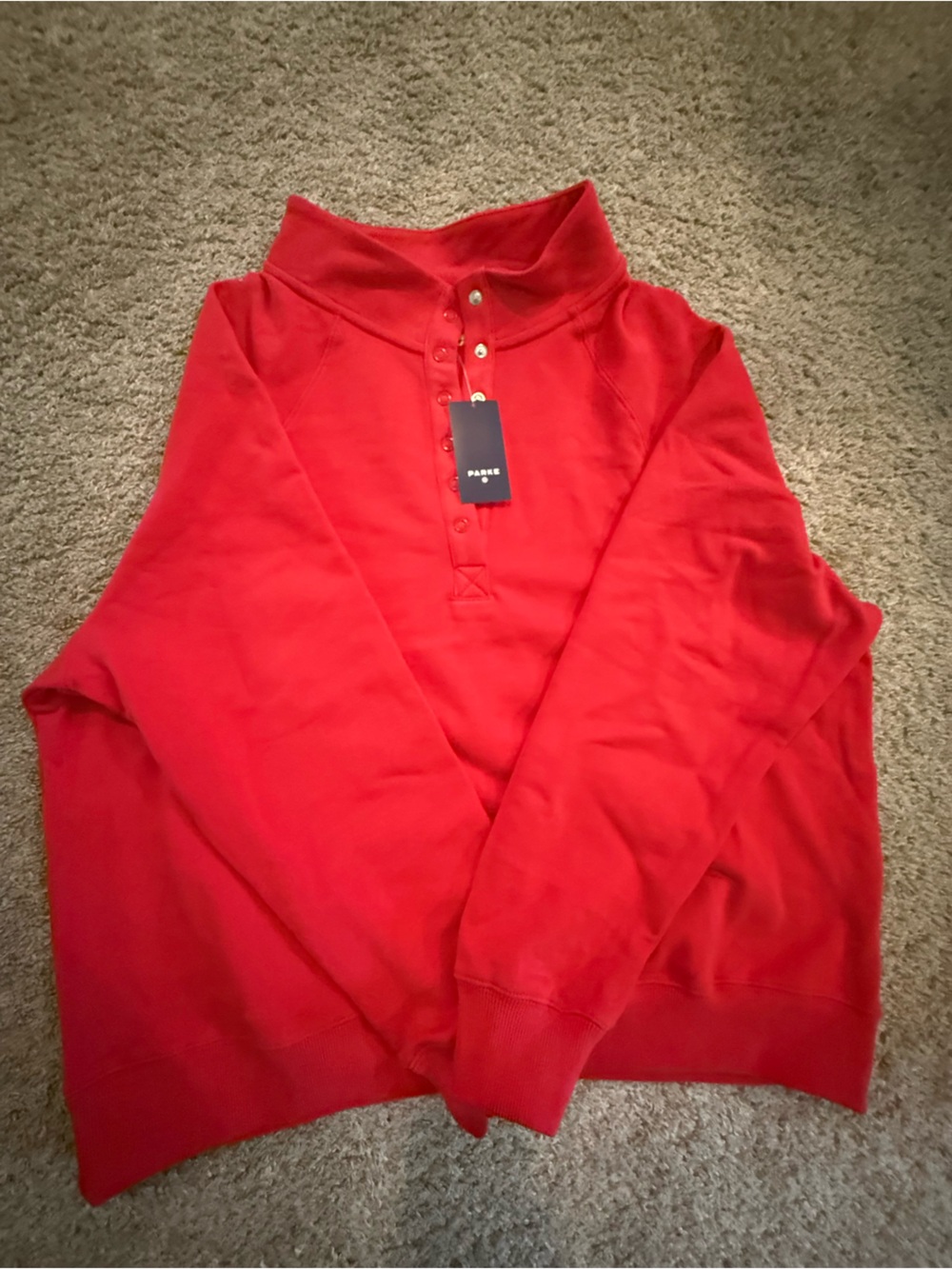 Red Button-Up Knit Top